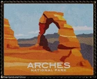 Arches National Park 24k Layered Stamp 1 oz .999 Silver Art Bar