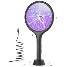 Electric Fly Swatter 4000V Bug Zapper Racket Dual Modes Mosquito Killer with ...