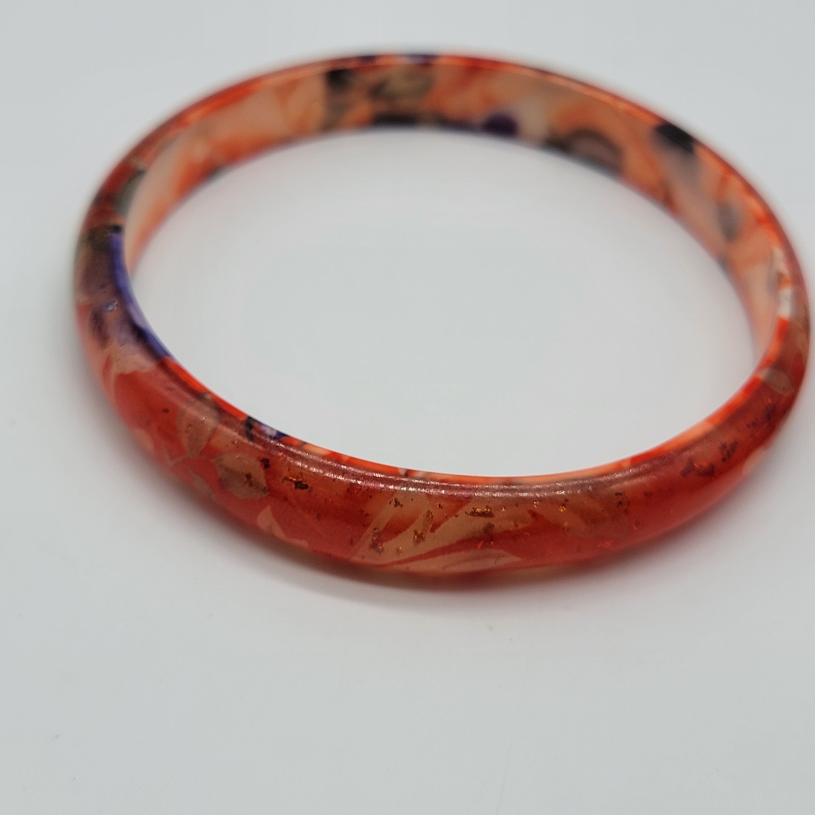 2Pc Vintage Orange Bangle Stackable Bracelet , Re… - image 5