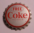 Vintage Coca Cola "Free"..cork..unused..Soda Bottle Cap