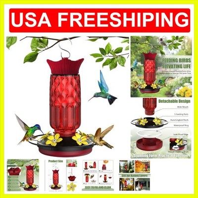 Hummingbird Feeders for Outdoors, Hanging Hummingbird Feeder with 5 Flower-Sh...