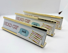 Lot of 3 NAME PLATE for office desk Head Gift Holiday Sign 8" x 2 1/4" New