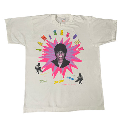 James Brown Cold Sweat vtg white short sleeve tshirt QT7901