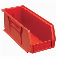 Plastic Storage Bin 4-1/8 x 10-7/8 x 4 Red Lot of 12
