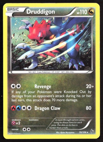 Pokemon Druddigon Holo XY - Flashfire 70/106 MP