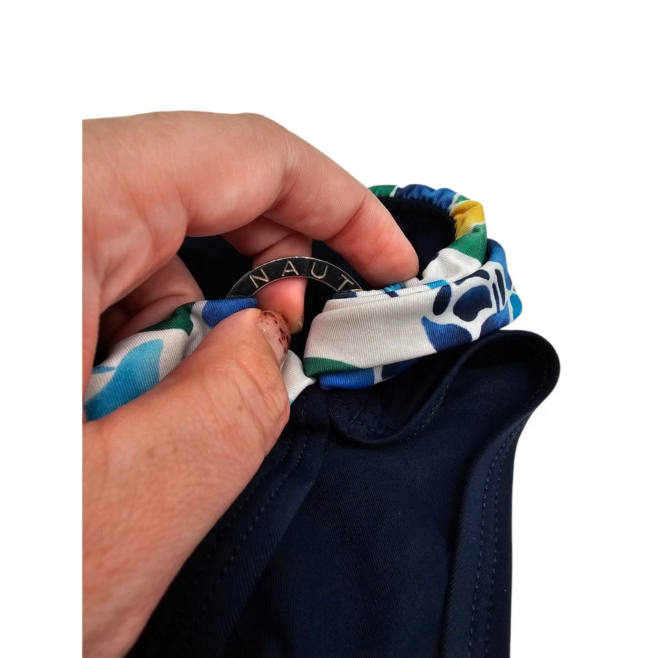 Nautica Womens Sz XL Bikini Swimsuit Bottom Navy Blue W/ Floral Print - Image 2 of 3