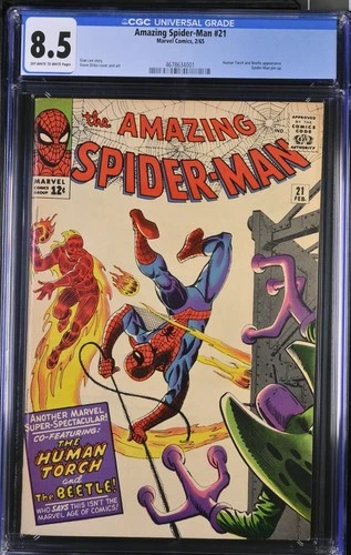 Amazing Spider-Man #21 CGC 8.5 Beautiful Book! Vol 1 Human Torch Appearance 1965