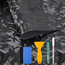 Forged Carbon Folie,150 X 30cm Schwarz Autofolie,stereoskopisch carbonfolie A...