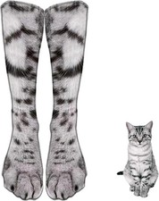 Novelty 3D Animal Paw Socks Cat Stocking Socks-b-white