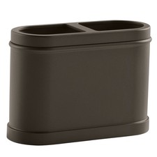 Bronze Metal Toothbrush Holder Bathroom Organizer Storage Rack Countertop Stand