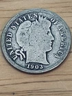 1903-S Barber Dime 10C Key Date Low Mintage San Francisco 90% Silver G/VG