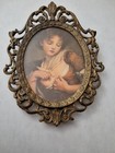 Vintage Italian Brass Filigree Wall Frame Print 1765 Oil Painting The Dead Bird — photo 1