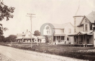 Street View Orchard St., Delton MI Michigan 1909 RPPC Photo Postcard COPY