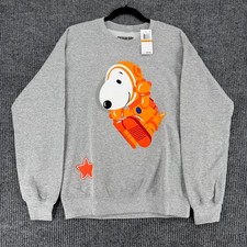 Peanuts Snoopy astronaut crewneck sweatshirt women s small gray NWT