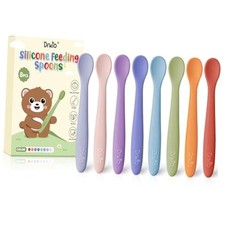 8-Piece Silicone Baby Spoons - Infant Spoons First Stage Self Feeding Baby