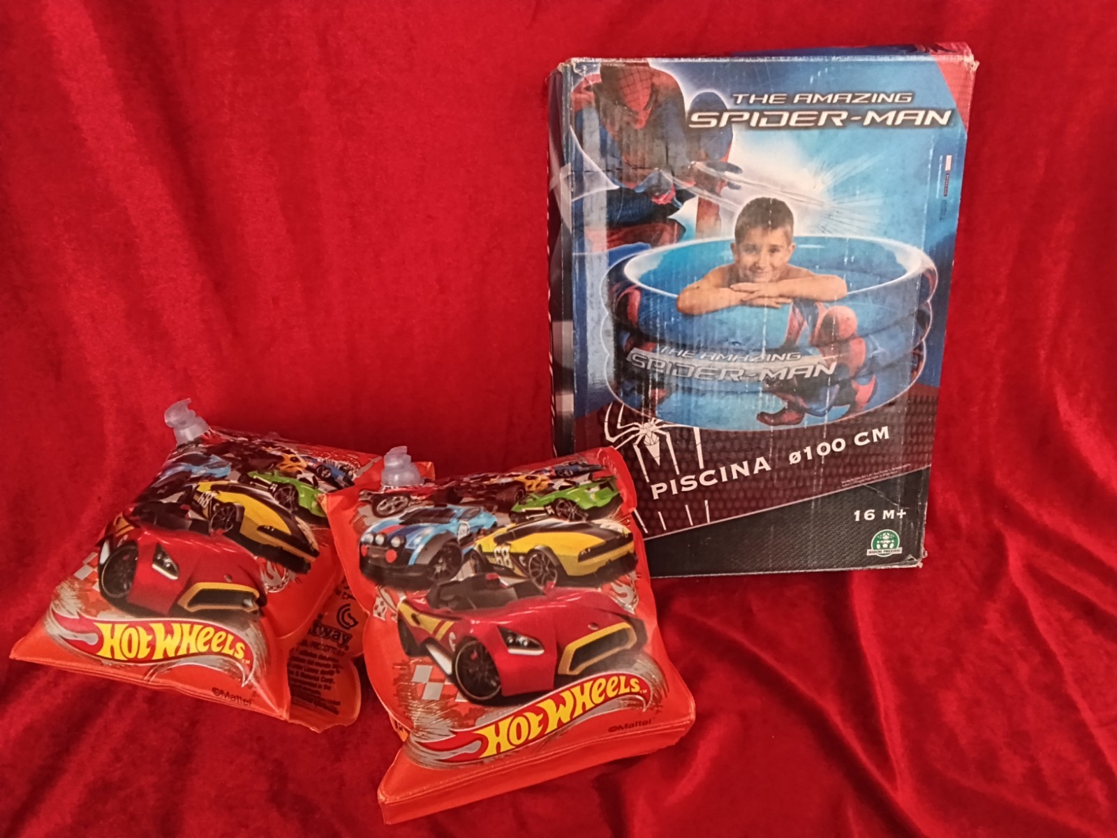 Piscina Spider-man + braccioli Hotweels