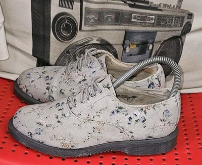 DR MARTENS GREY FLORAL LOW SHOES SIZE UK EU 37 IMMACULATE