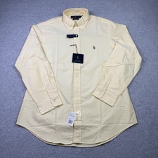 Vintage Polo Ralph Lauren Oxford Shirt Mens 16 32/33 Yellow Custom Fit OCBD