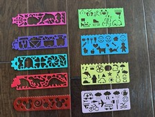 9 Pieces Drawing Stencils Set for Kids, Plastic Drawing Painting Templates