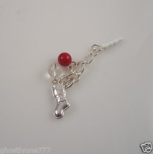 Christmas stocking bling dangle cell phone or fits Ipad charm ear cap dust plug