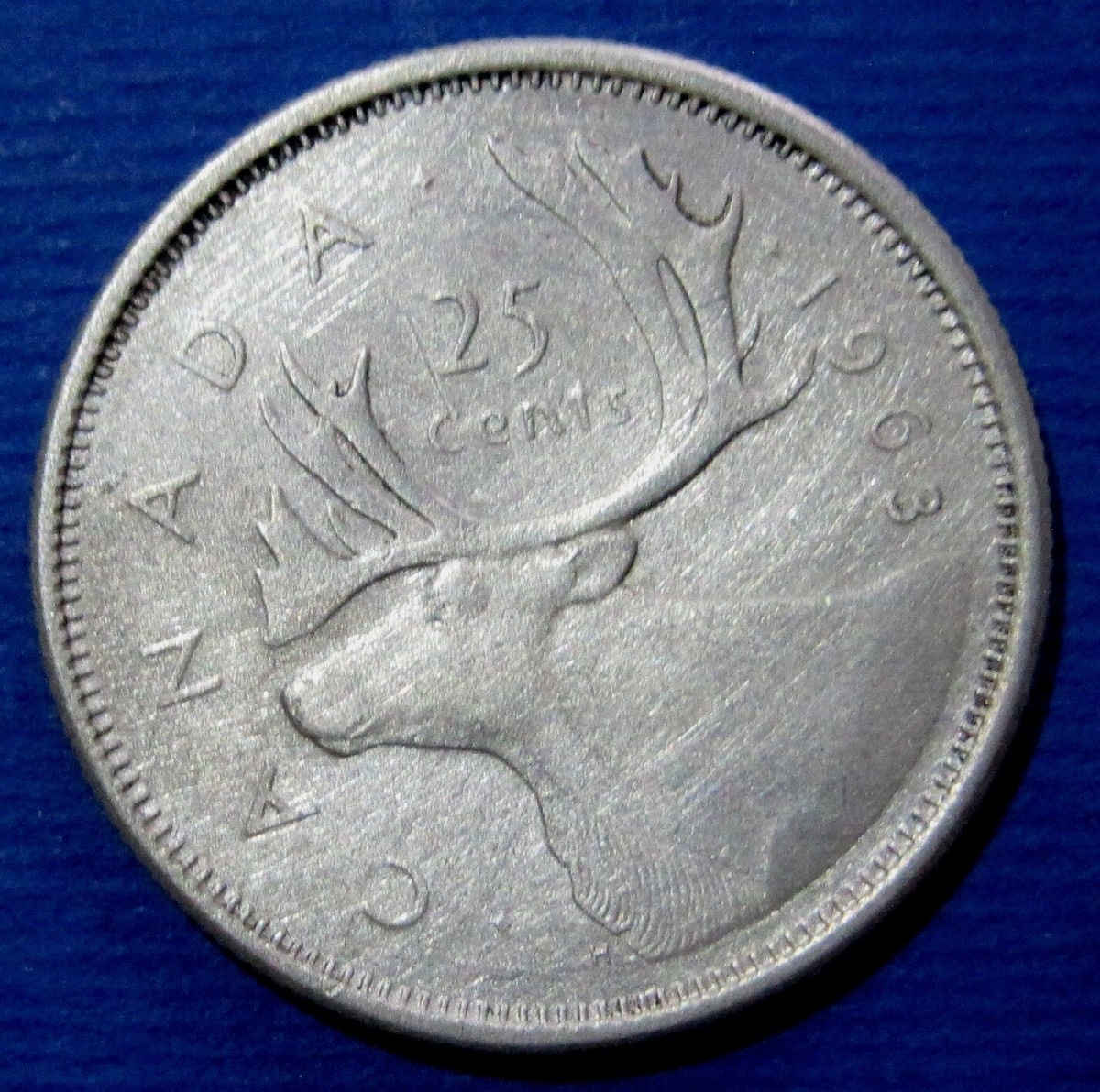 Canada 1963 Silver 25 Cents – Queen Elizabeth II – Canadian