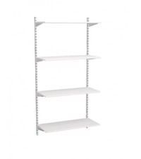 White Twin Slot Shelving Kit - H1600mm - 4 Shelves
