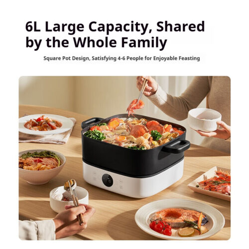 XIAOMI Electric Hot Pot 6L Cooker Multifunctional Non-Stick Stew Frying Cooker - Picture 11 of 20