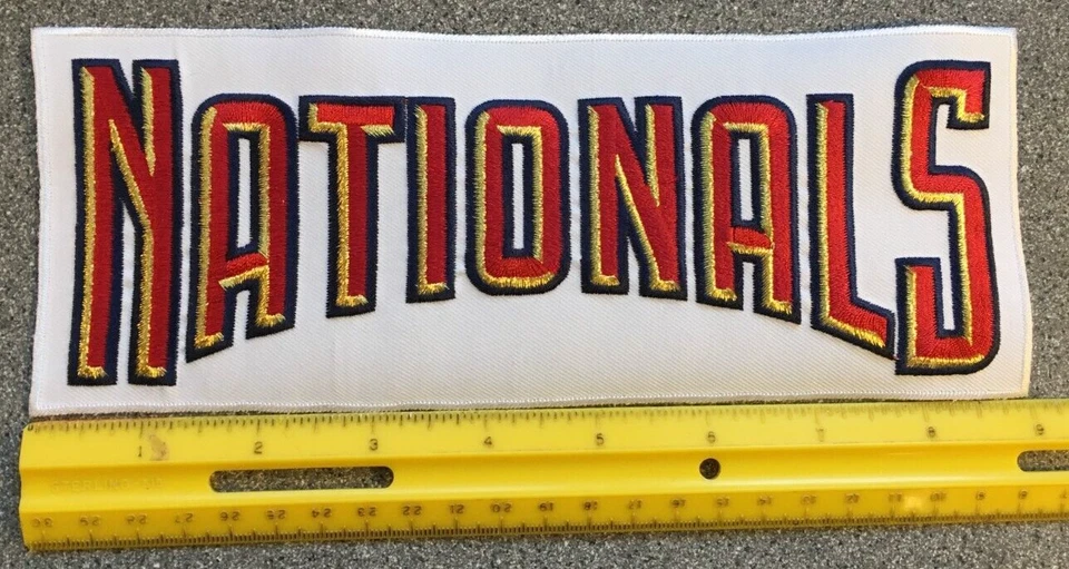 2005-10 WASHINGTON NATIONALS MLB BASEBALL 8.75" STYLIZED TEXT TEAM LOGO PATCH - Image 2 of 3