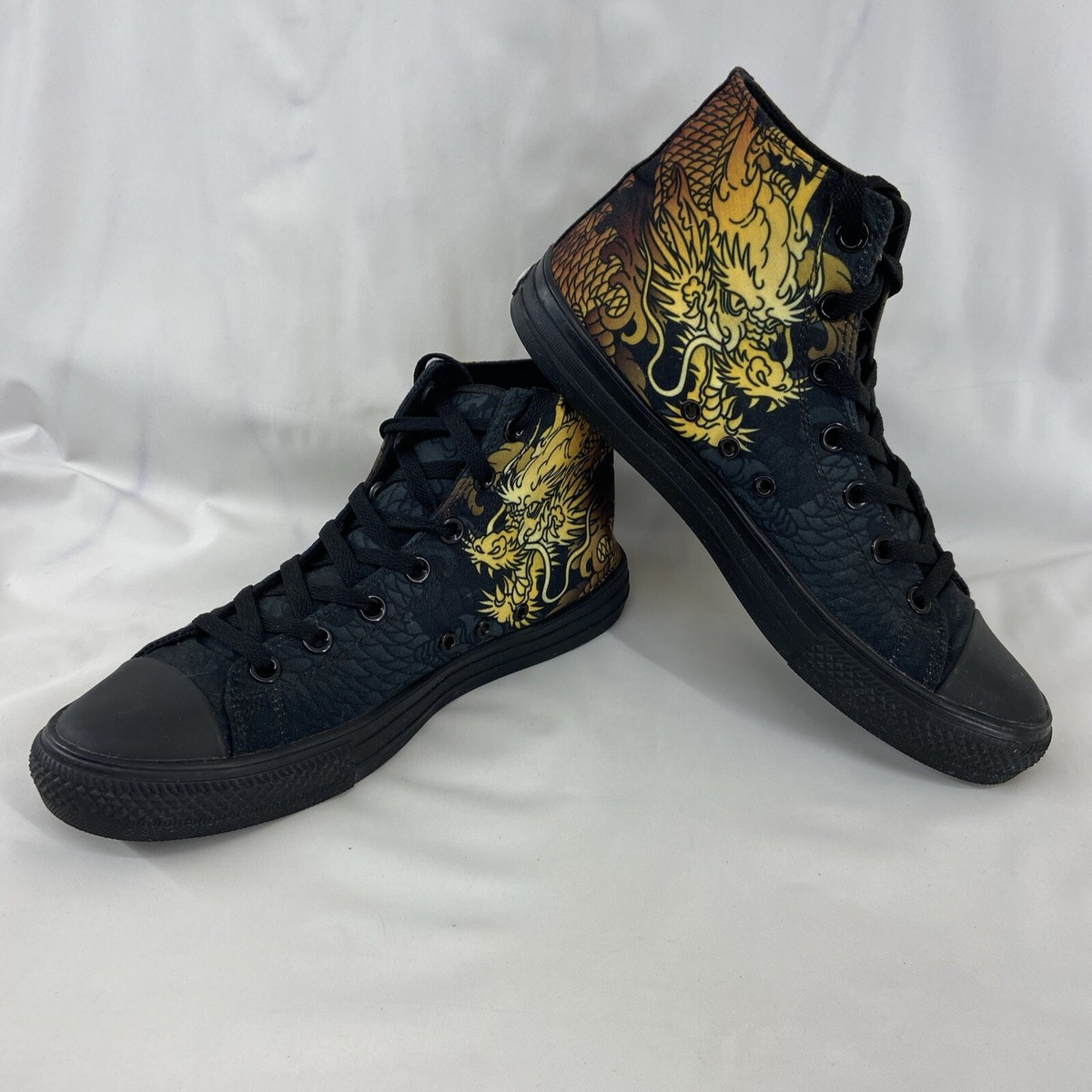 RAAD Shoes Sneakers Black Japanese Gold Dragon Shoes Size  display picture 3