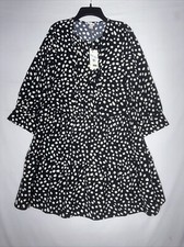 A New Day Sleeve Poplin Dress Black/ White Size S