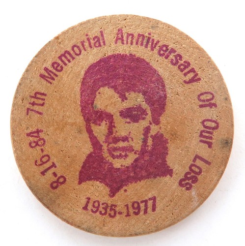 1984 Elvis Presley Memorial Society Limited Edition 1 / 500 Wooden Token.