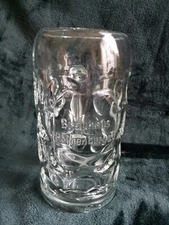 Vintage Embossed Brauhaus Rothenburg O.T.  Glass Mug/Stein (1 Liter)