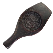 Antique Primitive Wood Asian Rice Cake Mold Unique Carved Wooden Farmhouse Decor