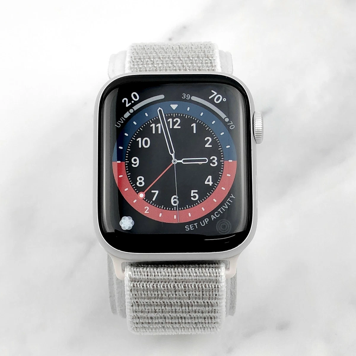 Apple Watch Series 6 Silver Aluminum 44mm with Silver Nylon Loop