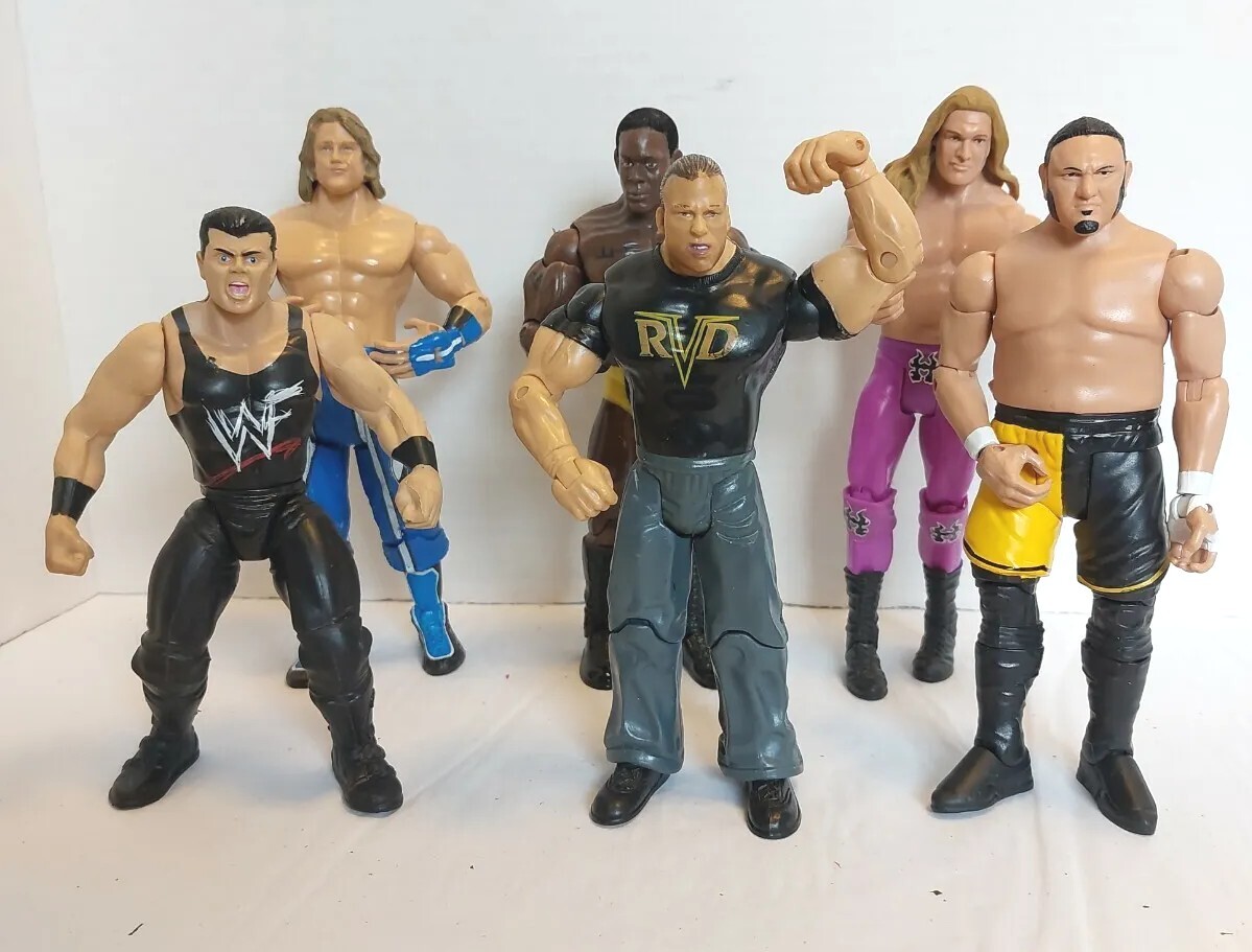 Lot of 6 WWE Wrestling Figures Mattel & Jakks Triple H McMahon Van