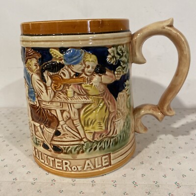Vintage  Porcelain/Ceramic Stein, No Maker's Marks 1 Liter of Ale  Japan E.C.