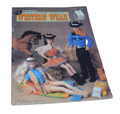 Vintage 1995 Annie's Attic Crochet Western Wear Pattern Book 7 outfits