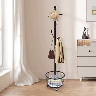 Hooks Clothes Hanger Coat Rack Hat Bag Stand Tree Storage