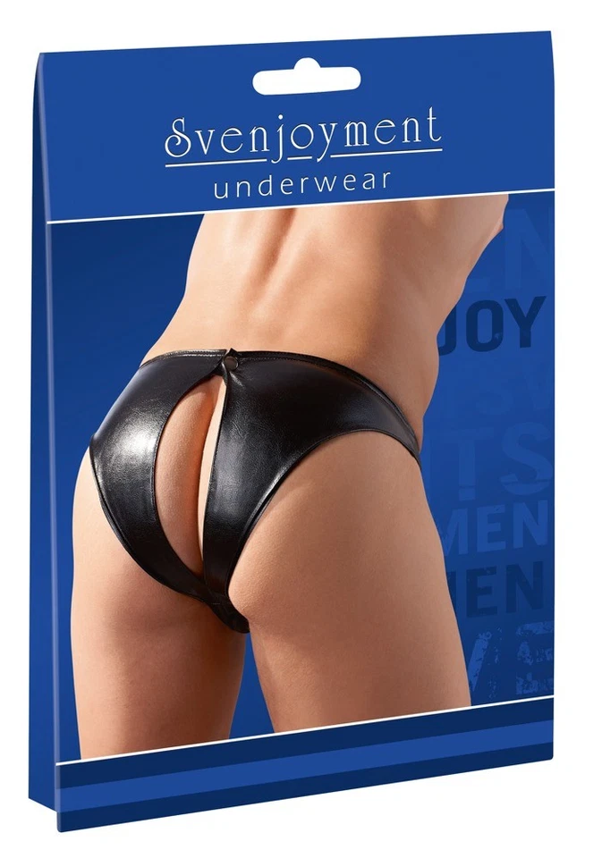 Svenj. Pofrei Leder SLIP String KNOPFLEISTE NEU Imitat SEXY GAY in S M L XL - Bild 2 von 4