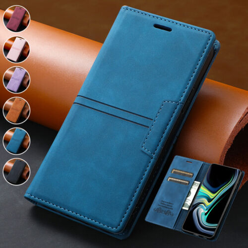 Magnetic Wallet Case Leather Flip Cover for Samsung Galaxy S10e S9+ S8+ S7 Edge - Afbeelding 1 van 22