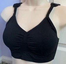 NWT Dream by Genie Comfortable Wireless Black Bra With Comfort Straps Size L