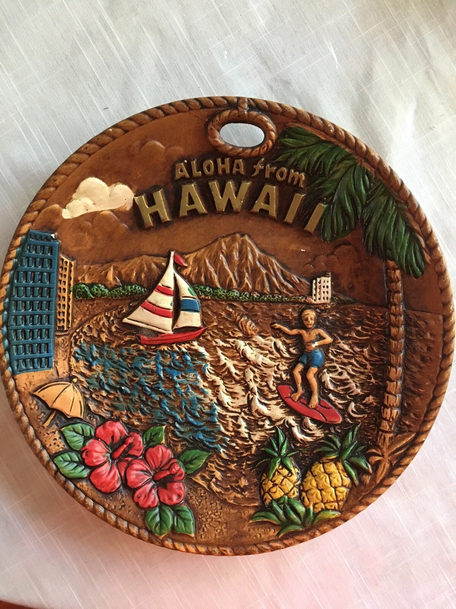 Aloha From Hawaii Collector Plate Surfer Sailboat RB | eBay