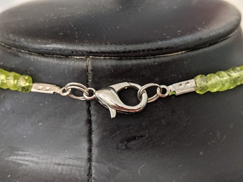 VINTAGE FACETED PERIDOT NECKLACE A1 QUALITY STUNNING RARE (LENGTH-47CM) - Picture 4 of 6