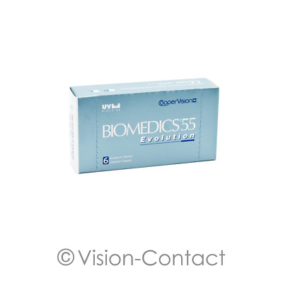 Biomedics 55 evolution 1 x 6 sphärische Kontaktlinsen Monatslinsen Cooper Vision