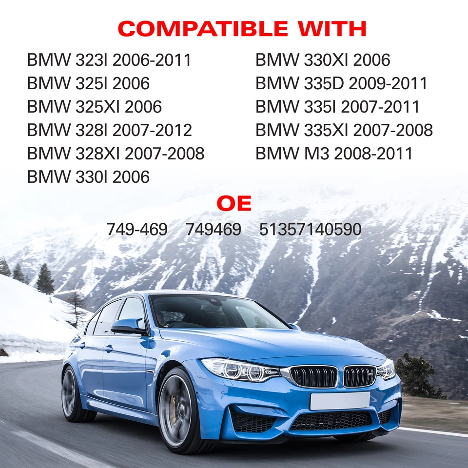 Rear Passenger/RH Window Regulator W/o Motor For 2006-11 BMW 325i 328i 749-469 - Imagem 3 de 4