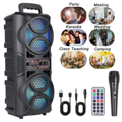 ESUKCESO Portable Bluetooth Speaker Sub woofer Heavy Bass Sound System Party+Remote
