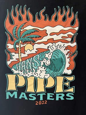 2022 Vans Pipe Masters T Shirt Adult Small Black North Shore Oahu