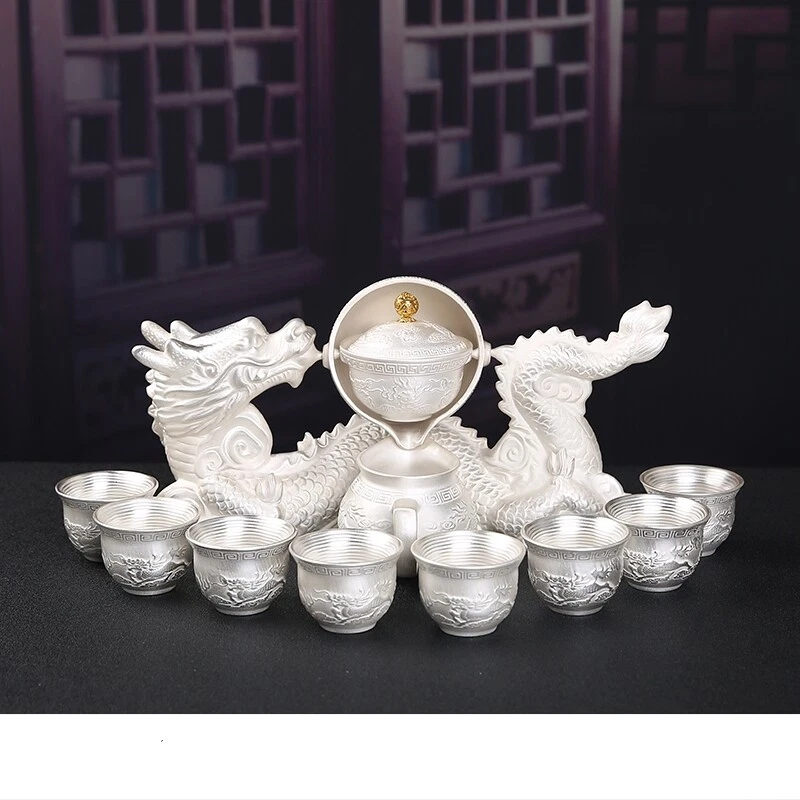 Juego de té de plata pura 999 tetera hecha a mano taza de té de plata esterlina taza justa regalo Foto 4 de 4