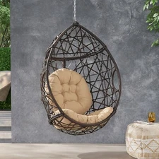 Berkley Indoor/Outdoor Wicker Hanging Egg / Teardrop Chair (Stand Not Included)