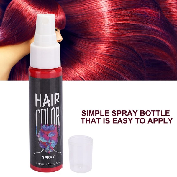 (Rojo) 30 ml Tinte Temporal para el Cabello Spray para el Cabello Spray Líquido